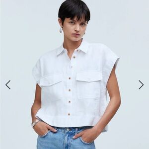 NWT 100% Linen Button Up